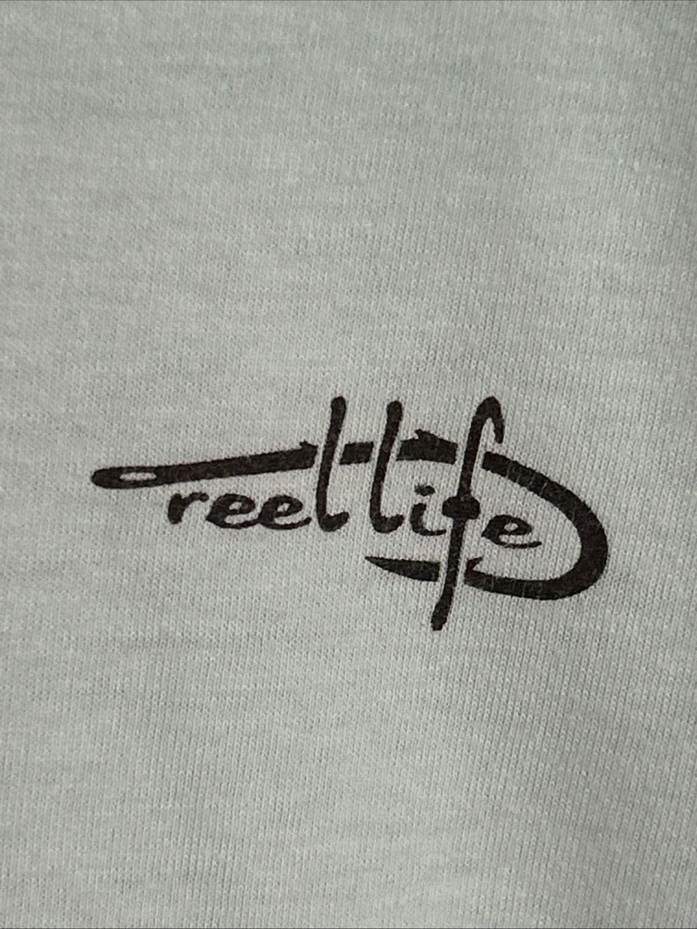 Reel Life Mint Green Size Large Short Sleeve Graphic T-Shirt w/Surfer Logo - Picture 3 of 8